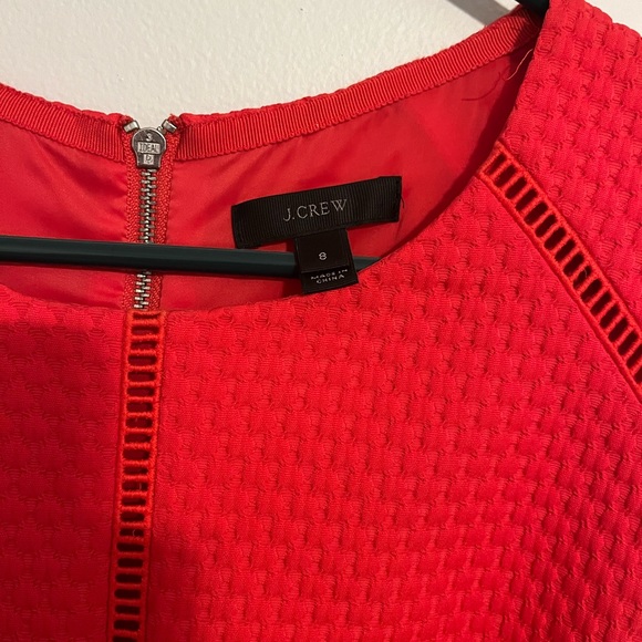 j crew dress in lovely orange red color size 8 approx knee length - Picture 2 of 3